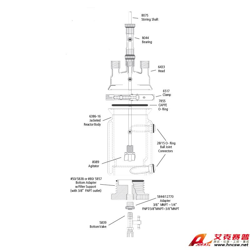 JULABO優(yōu)萊博 6000ml 夾套壓力過濾釜，CRS6386-128